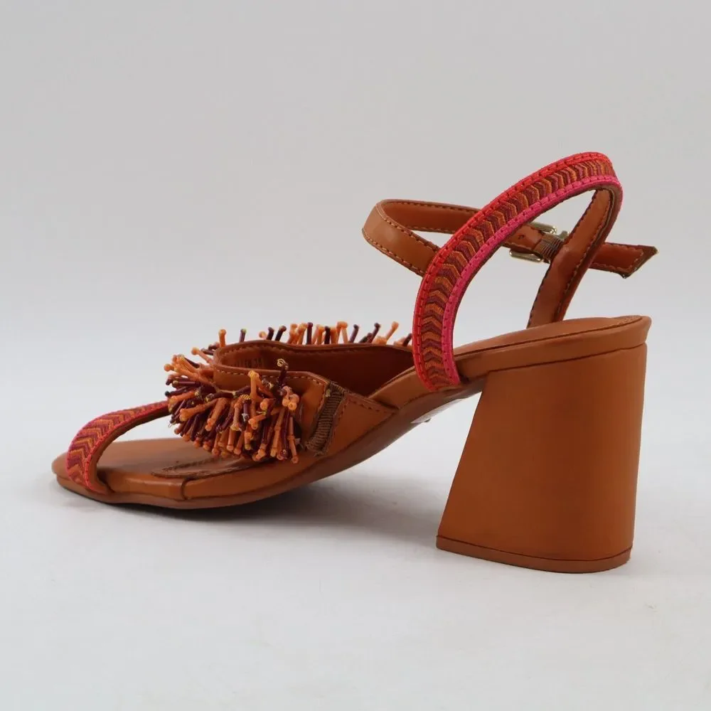 🔥NEW FARM RIO Brown Beaded Heel Sandals 7US/38EU MSRP$185 SHIPS TODAY🔥 - Picture 4 of 11